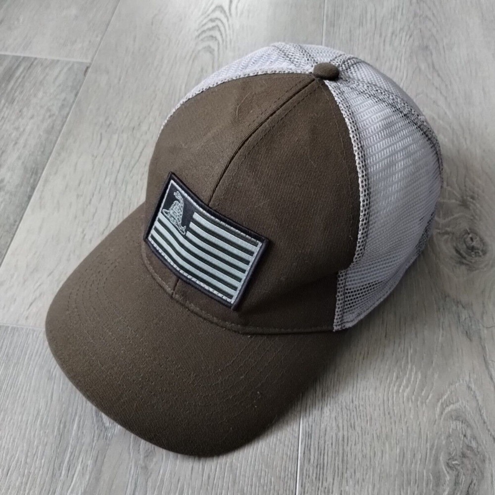 Don't Tread On Me Trucker Hat Snapback Cap Rural King Green Brown White OSFA